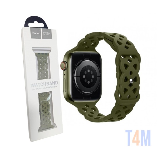Hoco Silicone Hollow Bracelet WA09 for iWatch (42/44/45/49mm) Olive Green